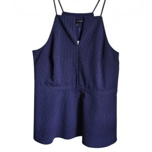 Banana Republic Sadie Blouse – Chic Pinstripe Side Zipper Womens Size 8